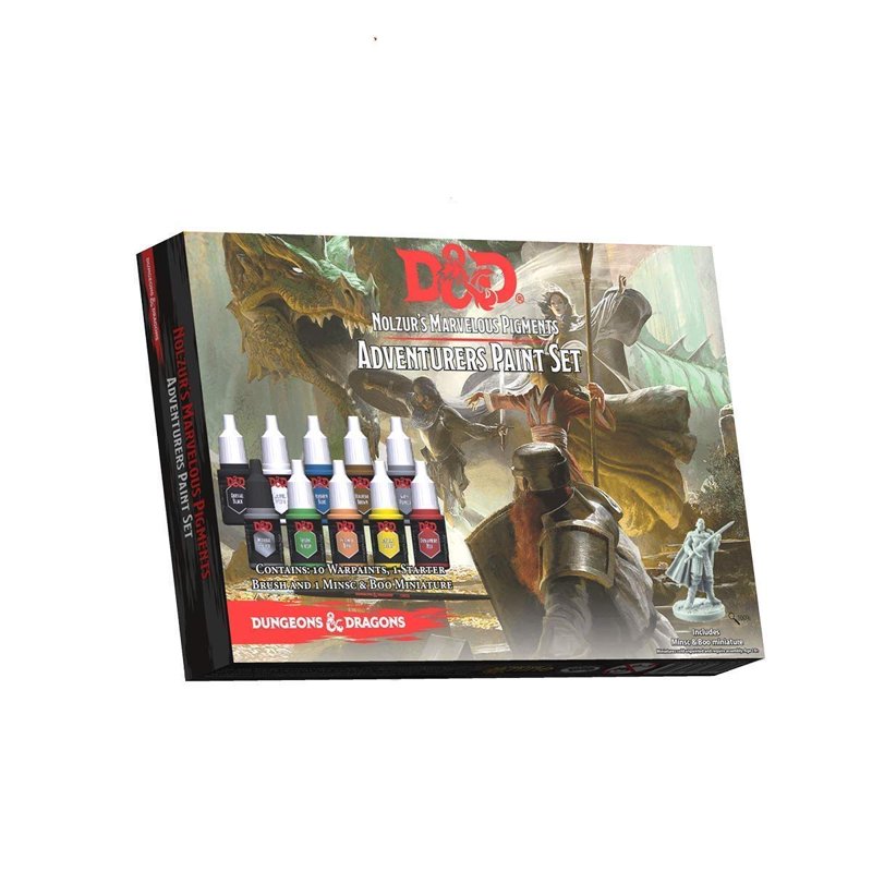 Miniature Painting Set with 10 Acrylic Warpaints & Brush for D&D