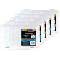 Clear Plastic Storage Organizer Box Set with 5-20 Compartments - Durable Craft & Tackle Box