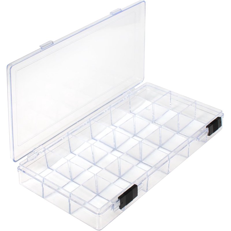 Bead Organizer Box with 18 Compartments, Locking Storage Container for Crafts