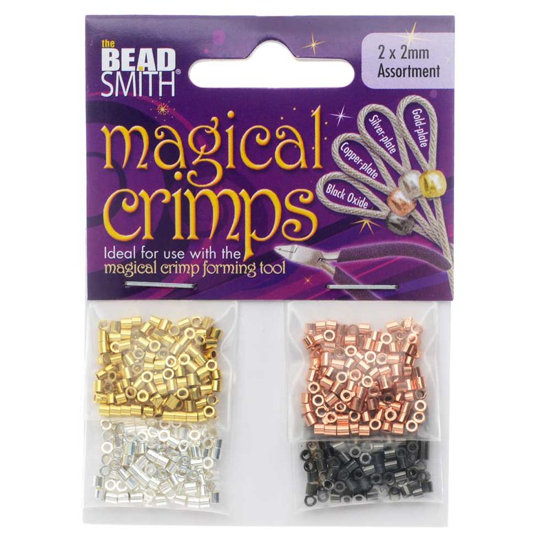 Jewelry Crimp Bead Assortment 500pcs - Silver, Gold, Copper, Black Finish