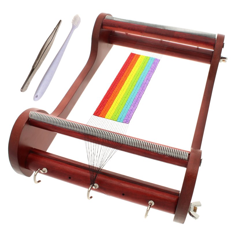Wooden Bead Loom for Jewelry Making - 11x7 Inches, Includes Instructions