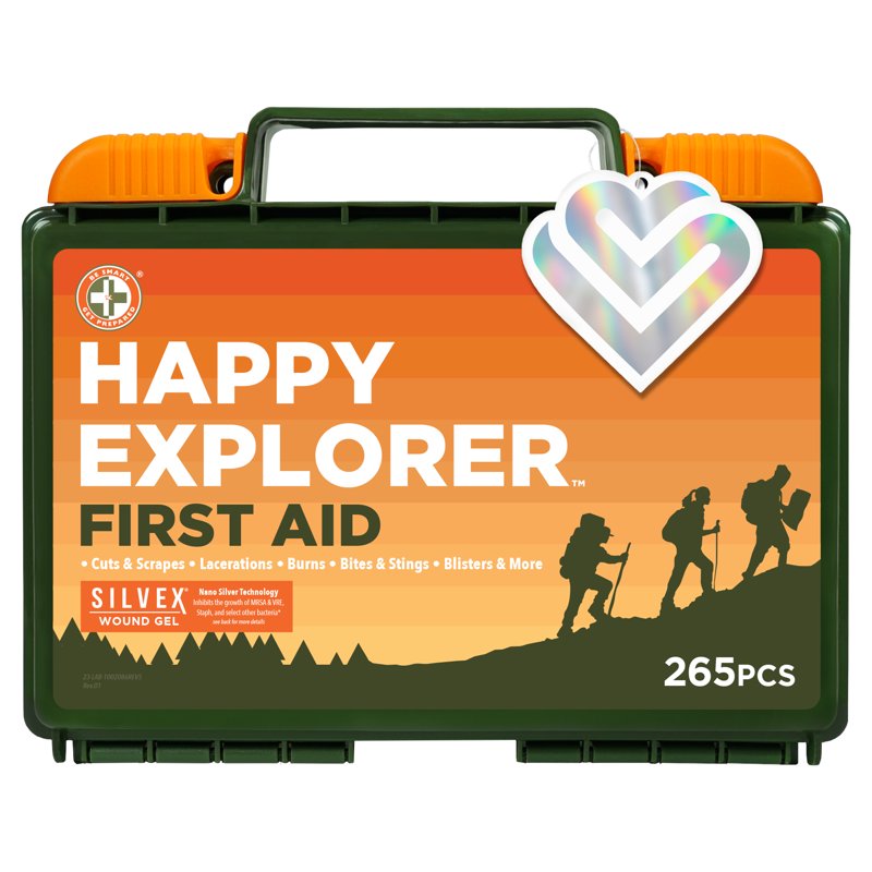 Outdoor First Aid Kit with 265 Pieces and Nano Silver Gel for Camping and Hiking