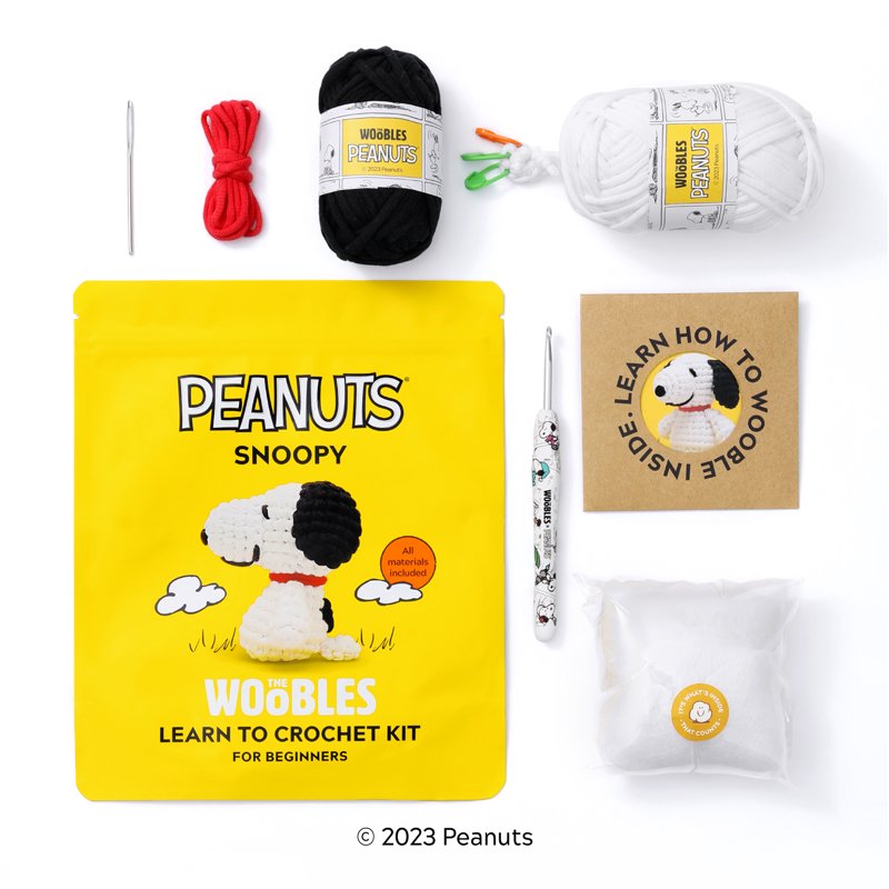 Snoopy Crochet Kit for Beginners by The Woobles – Amigurumi Starter Kit
