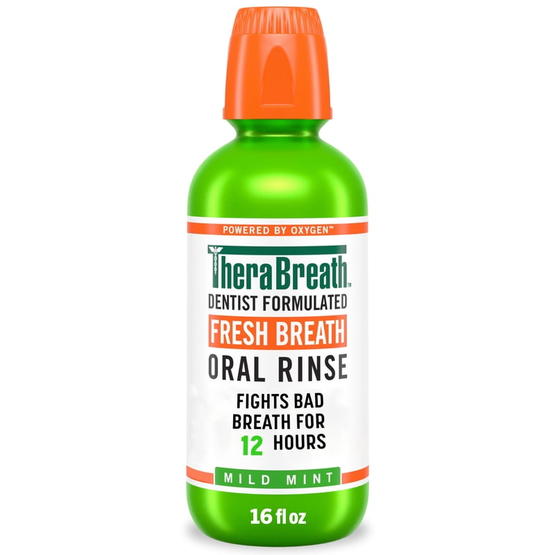 Alcohol-Free Mint Mouthwash for Fresh Breath - 16 Fl Oz, 2 Pack