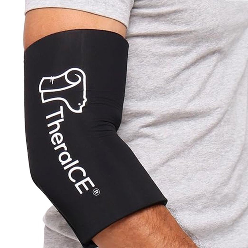 Elbow Ice Pack Compression Sleeve for Injury Recovery, Reusable Gel Cold Wrap
