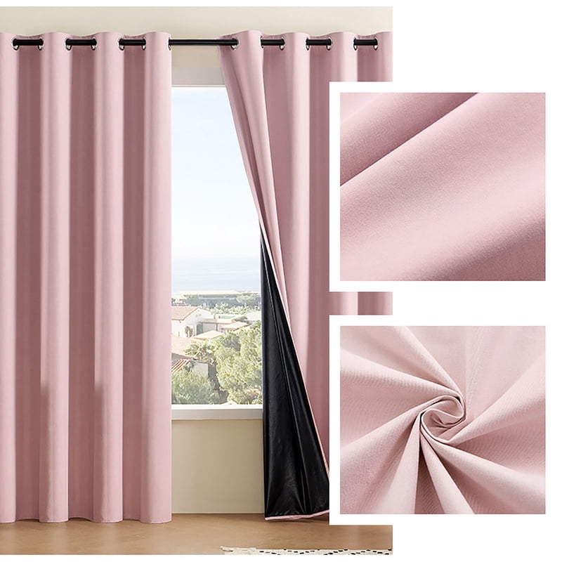 Blackout Thermal Insulated Curtains for Bedroom & Home Theater - Noise Reducing Room Darkening Drapes