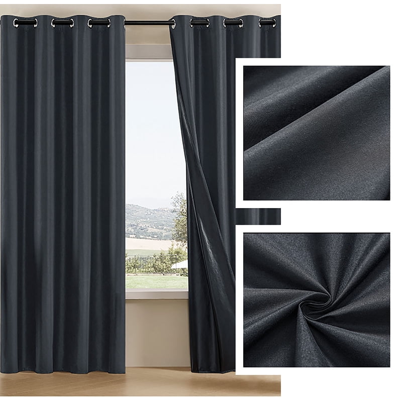 Thermal Blackout Curtains for Bedroom & Home Theater - Noise Insulation & Darkening Drapes