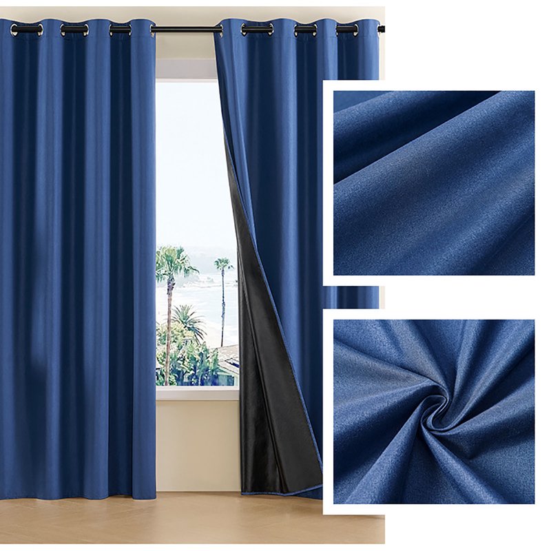 Blackout Thermal Insulated Curtains for Bedroom & Home Theater - Noise Reducing Room Darkening Drapes