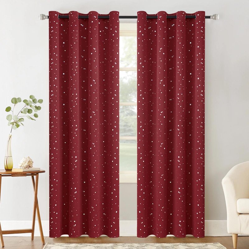Blackout Curtains for Bedroom & Living Room - Thermal Insulated, Noise Reducing Grommet Panels, Light Filtering, 52x63 Inches