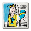 Pickleball Princess Coaster - Thirstystone Single Tumbled Tile Coaster Set