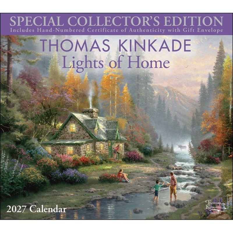 2027 Deluxe Wall Calendar with Art Print - Thomas Kinkade Collector's Edition
