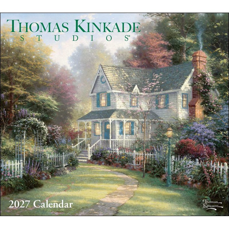 Thomas Kinkade 2027 Deluxe Wall Calendar - Scenic Landscape Art, 13 Month