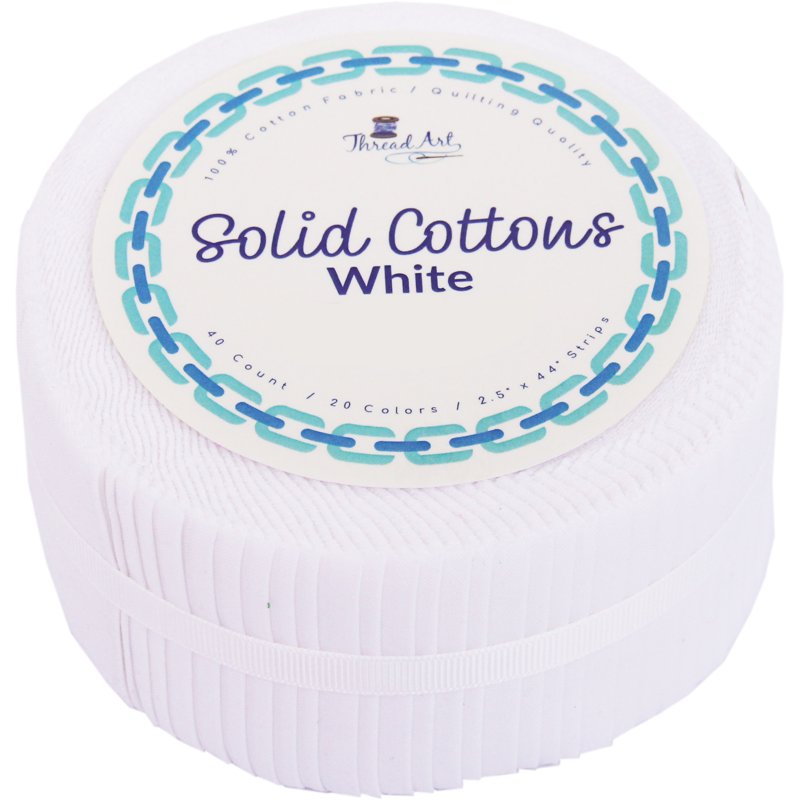 Precut White Fabric Strips for Quilting and Crafts - 40 Pack