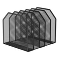Adjustable Metal Desktop File Organizer - 5 or 7 Compartments, Mesh Office Storage