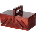 Expandable Wooden Sewing Basket with Handle - Craft Organizer for Travel & Home