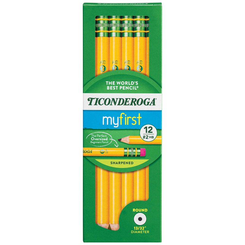 My First No 2 Pencil with Eraser, Pre-Sharpened, 12 Ct