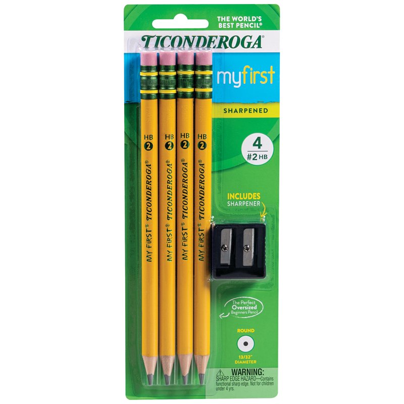 My First Pencils with Sharpener - #2 HB Yellow 4 Pack for Kids