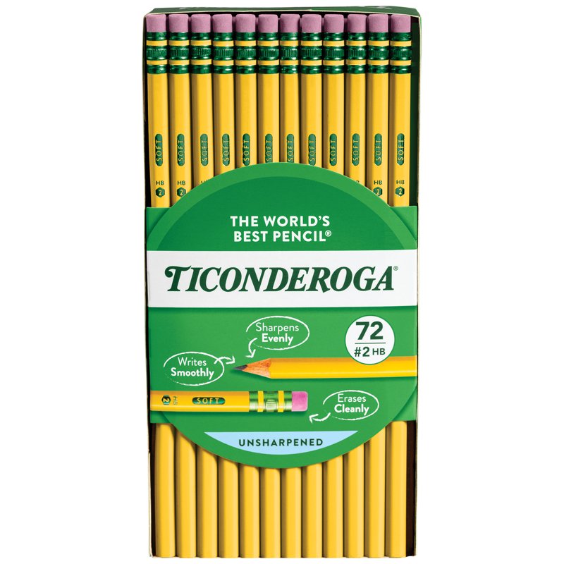 72 Pack HB Pencils with Erasers - Yellow Wood-Cased #2 Writing Pencils