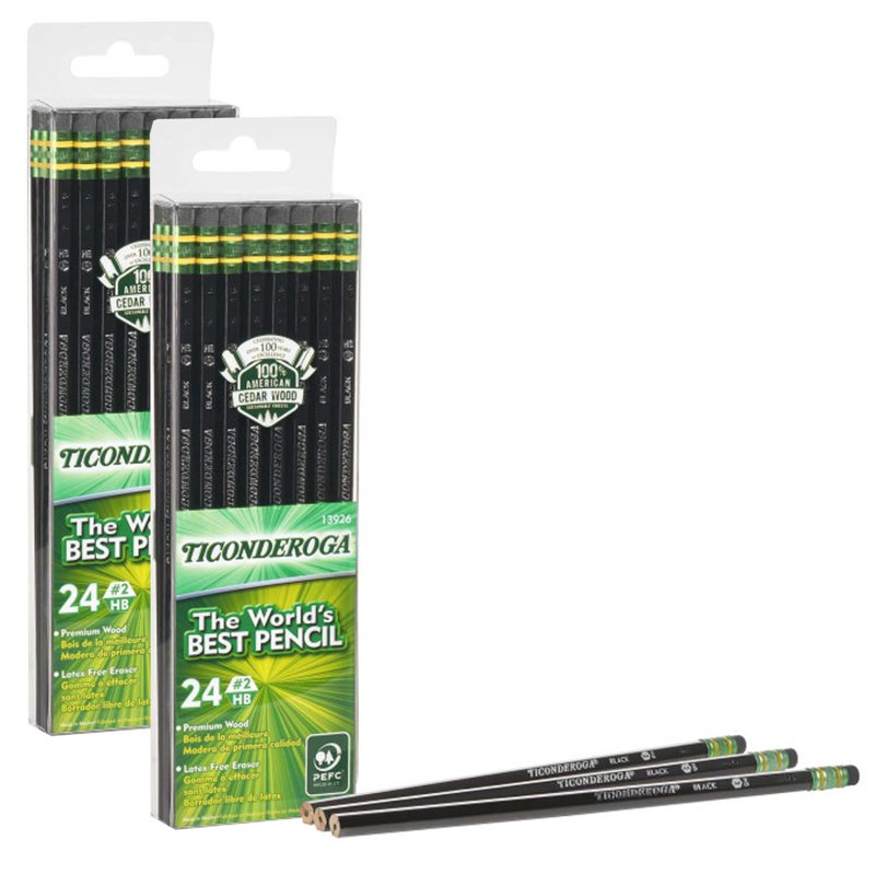 24 Pack #2 Soft Black Pencils - Unsharpened, Latex-Free Erasers, Classroom-Grade