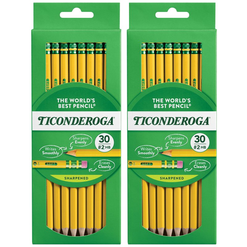 Pre-Sharpened Wooden Pencils Set of 60 - Smooth Writing, Latex-Free Erasers
