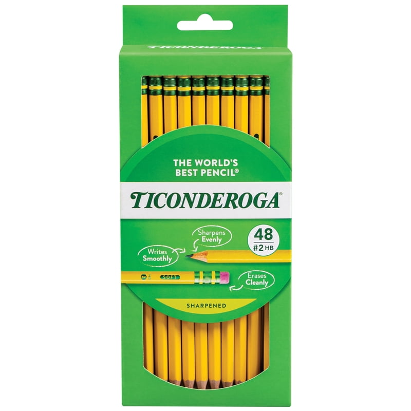 Pre-Sharpened #2 HB Wooden Pencils with Erasers, 48 Pack, Yellow