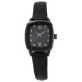 Ladies 23mm Gunmetal Tone Cushion Shape Watch with Black Strap