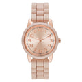 Women's Rose Gold Watch with Blush Bezel and Silicone Strap – Easy Read Dial, 38mm