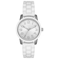 Women's Silicone Sport Wristwatch - Easy Read Dial, Silver & White, 38mm