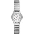 Women's Silver Tone Wristwatch with Easy Read Dial and Expansion Band