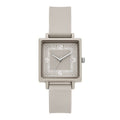 Women's Taupe Square Case Watch with Silicone Strap - Casual & Elegant