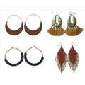 Boho Statement Earrings 4-Pack - Fashion Jewelry for Women