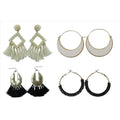 Boho Statement Earrings Set - 4-Pack Fashion Jewelry for Women
