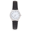 Adult Female Analog Watch with Black Strap and White Dial - Water Resistant