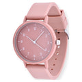 Unisex Pink Silicone Strap Watch - Analog Quartz Timepiece with Water Resistance