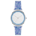 Women's Casual Watch with Blue Silicone Strap and White Dial - Water Resistant