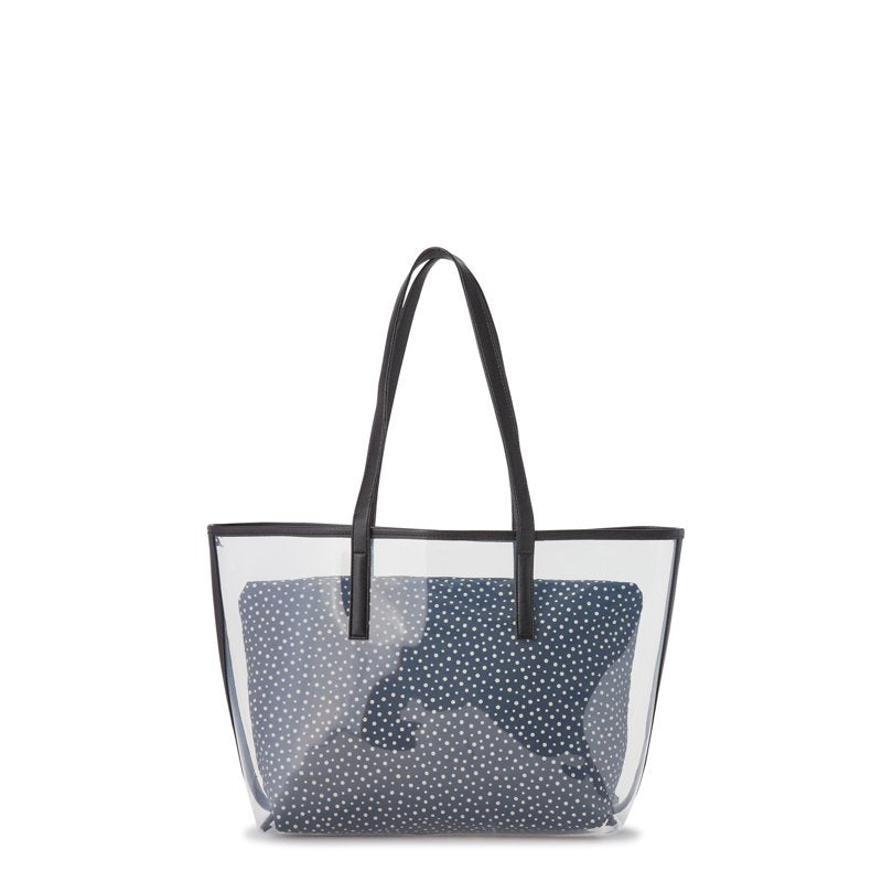 Clear Beach Tote Bag with Pouch - Water-Resistant, Large Capacity