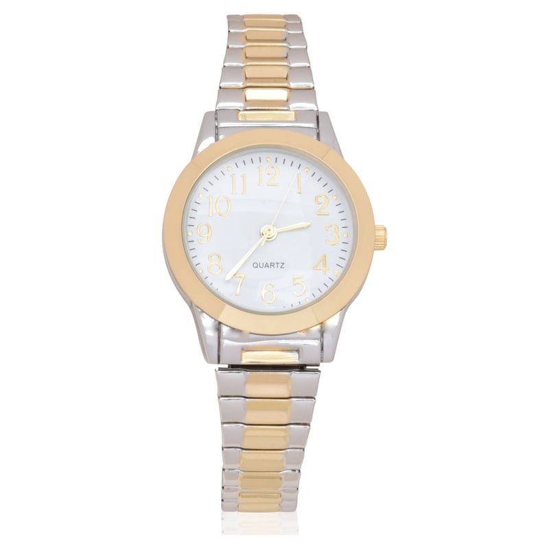 Analog Women's Watch Two-Tone Expansion Band Water-Resistant Quartz