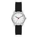 Silver Ladies' Watch with Silicone Strap, Easy Read Dial, 34mm Quartz