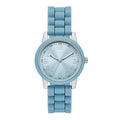 Light Blue Silicone Strap Women's Watch with Silver Round Case - Easy Read Dial