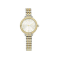 Women's Two-Tone Analogue Watch with Silver Dial and Gold Hands