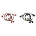 Women's Beaded Tassel Bracelet Set - 2-Piece Adjustable Jewelry