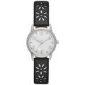 Women's Analog Watch with Silver Tone Round Case and Crystal Accents
