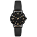 Women's Gunmetal Crystal Accent Watch - Faux Leather Strap, 34MM