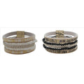 Women's Layered Bead Bracelet Set with Magnetic Clasps - 2 Pieces