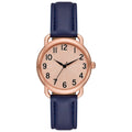Women's Rose Gold Analog Wristwatch with Textured Dial and Faux Leather Band