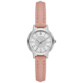 Women's Analog Wristwatch with Silver Tone Case and Faux Leather Strap