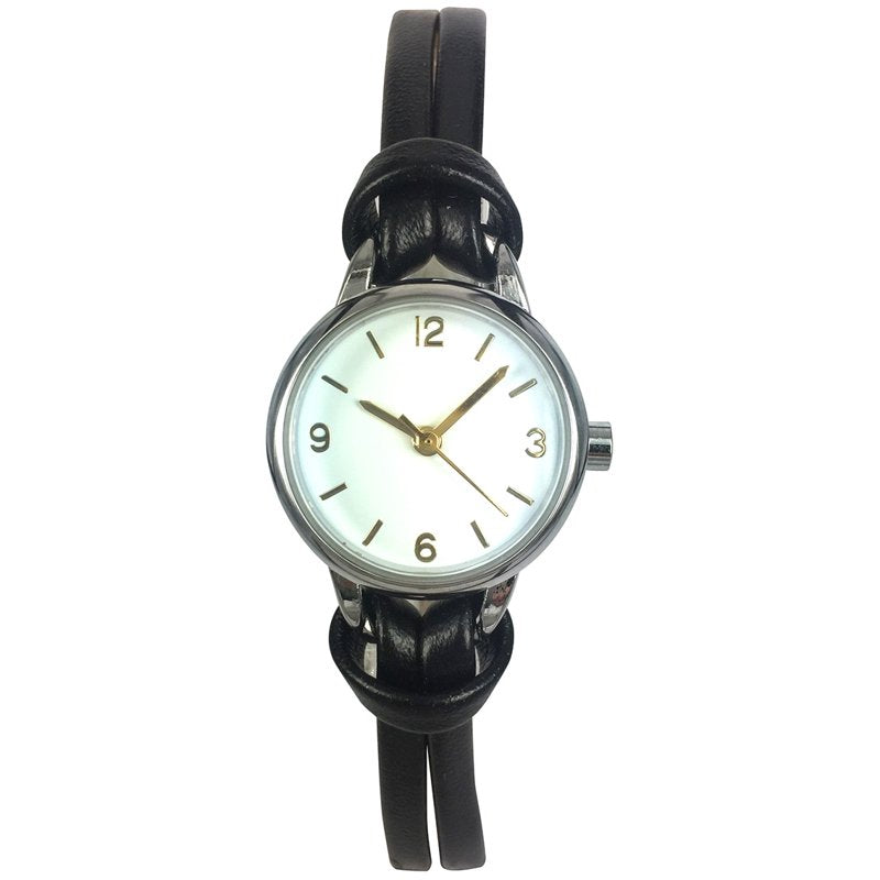 Women's White Dial Wristwatch with PU Strap - Quartz Analog, 2-Year Warranty