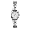 Women's Silver Square Cushion Watch 26mm with Sunray Dial & 5-Link Bracelet