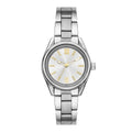 Women's Silver Tone Wristwatch - 33mm Round Case, Sunray Dial & 3-Link Bracelet