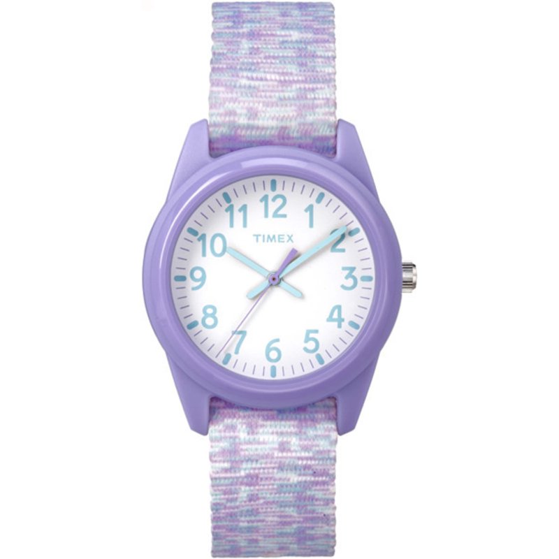 Kids' Analog Resin Watch with Sport Elastic Strap - Water-Resistant Purple